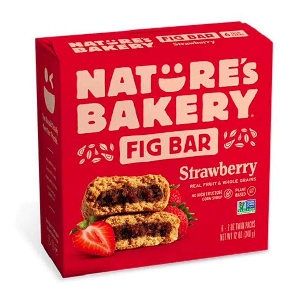 Nature's Bakery Whole Wheat Fig Bars Strawberry 6 Bar Box front package image - Pops Trading Company