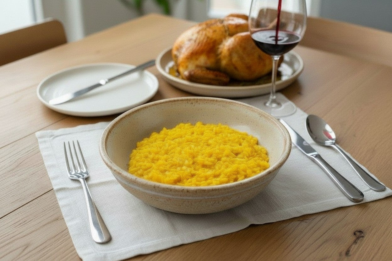 Alessi Risotto Alla Milanese 8 oz Bag – Premium Italian Risotto Mix nutrition facts and ingredients image - Pops Trading Company