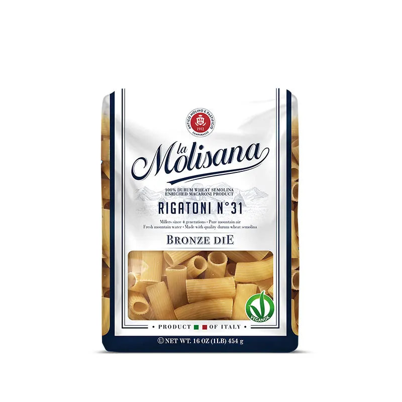 La Molisana Rigatoni Pasta #31 Bronzo – 3 Pack (3 × 16 oz Bags) front package image - Pops Trading Company
