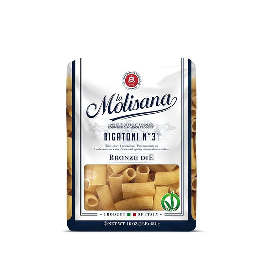La Molisana Rigatoni Pasta #31 Bronzo – 3 Pack (3 × 16 oz Bags) front package image - Pops Trading Company