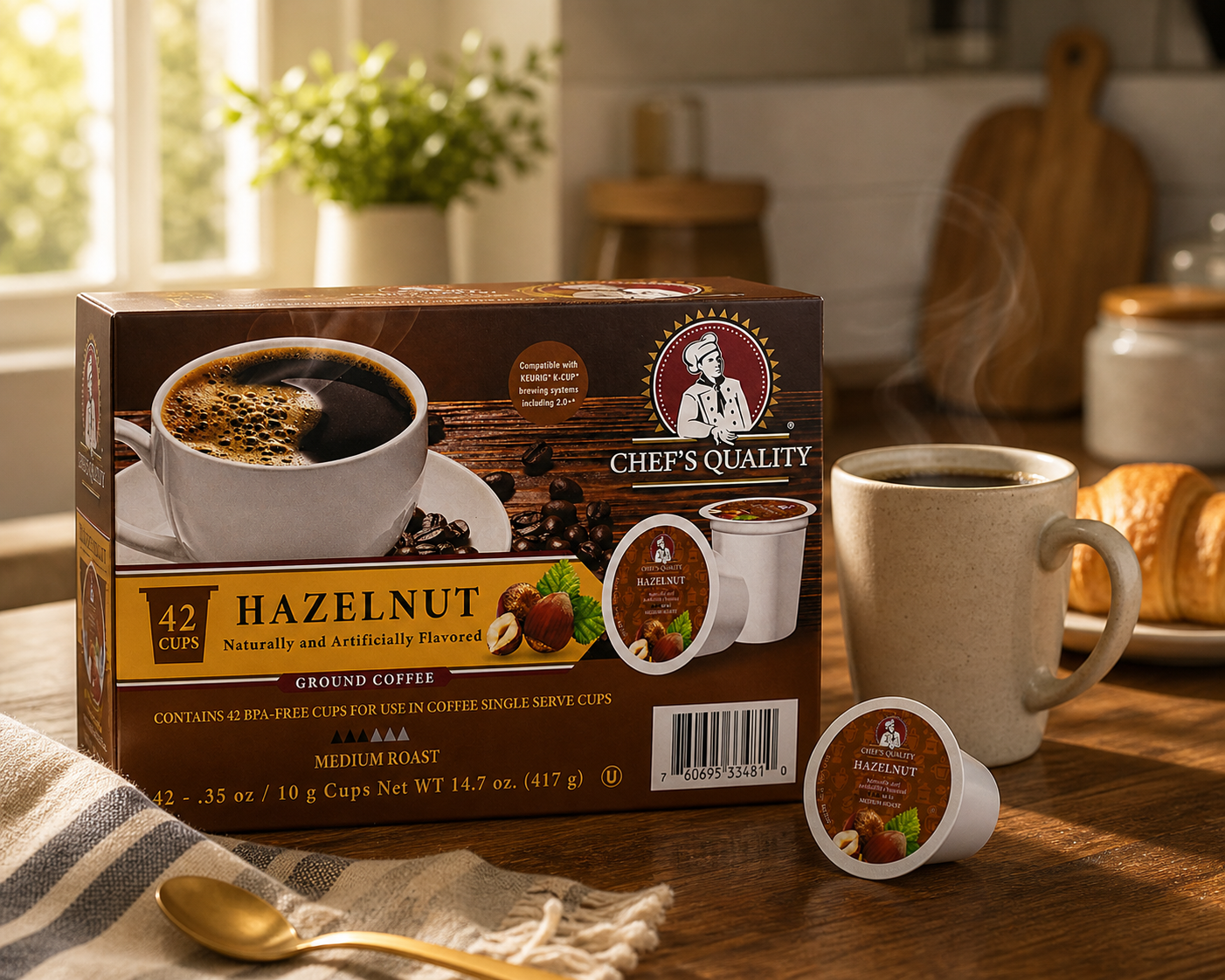 Chef's Quality Hazelnut Single Serve Coffee Cups 42ct product image at Pops Trading Company