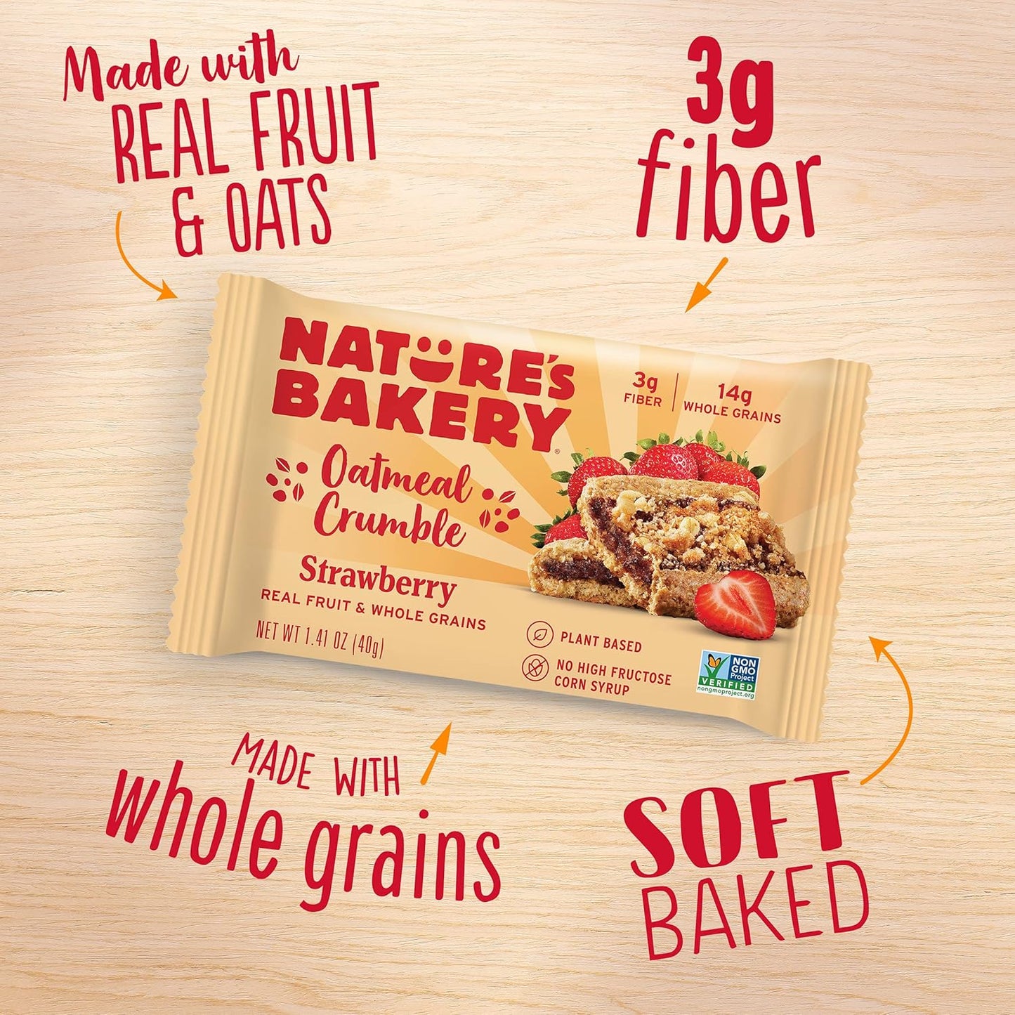 Nature's Bakery Oatmeal Crumble Apple & Strawberry Bars Bundle nutrition facts and ingredients image - Pops Trading Company