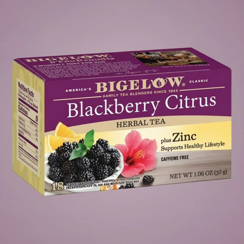 Bigelow Blackberry Citrus plus Zinc Herbal Tea Tea Bags product image - Pops Trading Company
