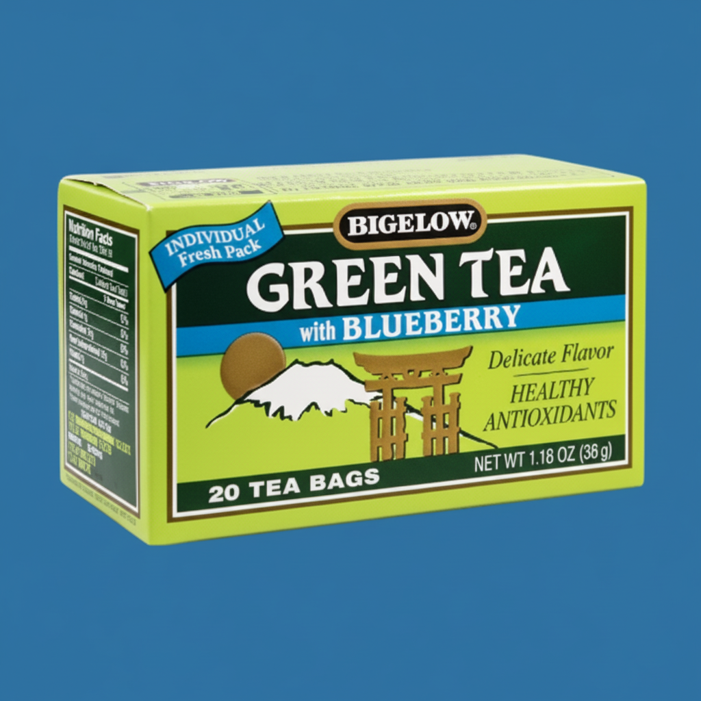 Bigelow Green Tea with Wild Blueberry Tea Bags product image - Pops Trading Company