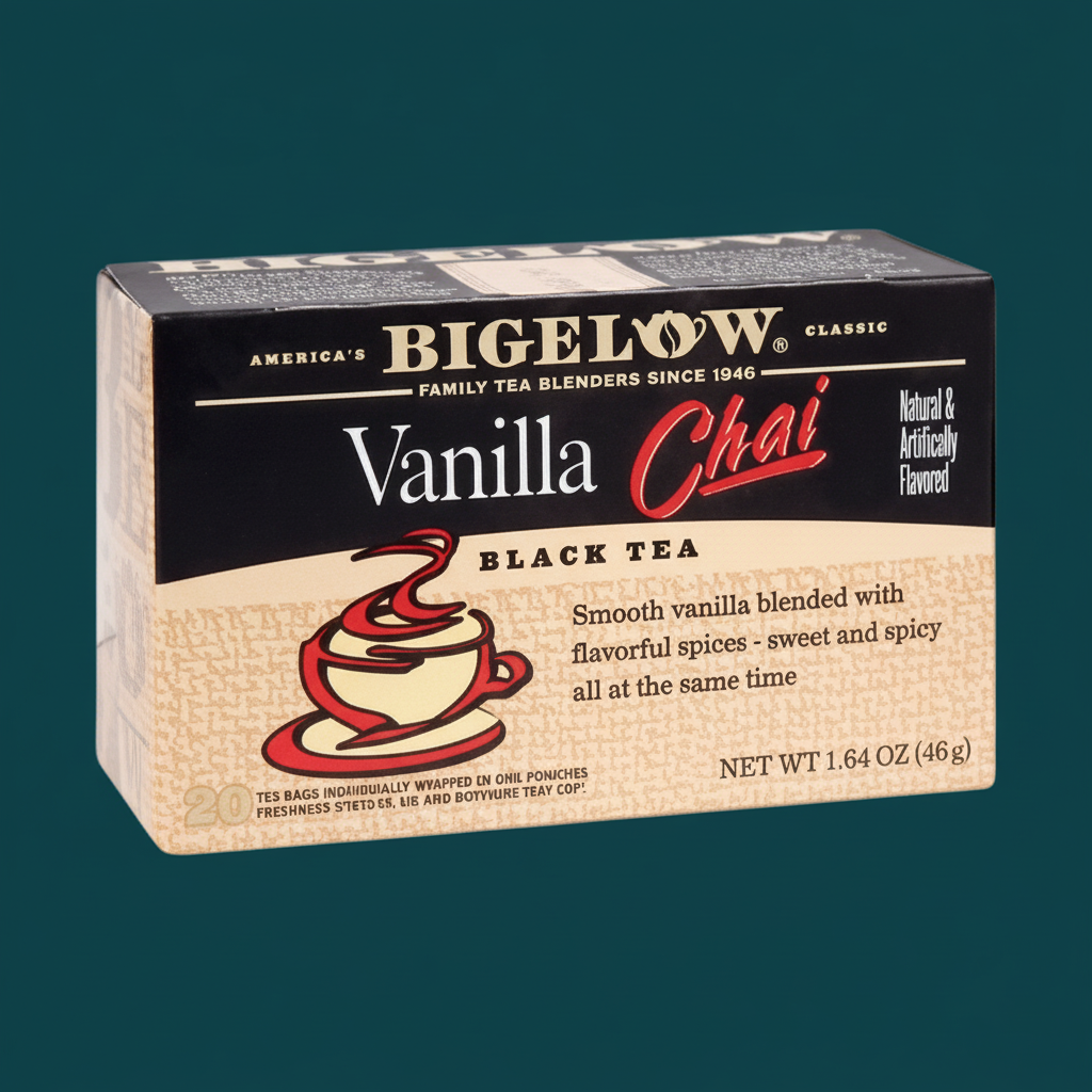 Bigelow Vanilla Chai Black Tea Tea Bags product image - Pops Trading Company