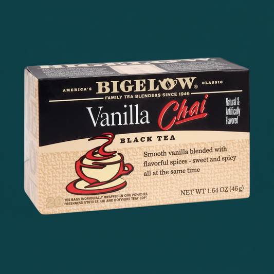 Bigelow Vanilla Chai Black Tea Tea Bags product image - Pops Trading Company