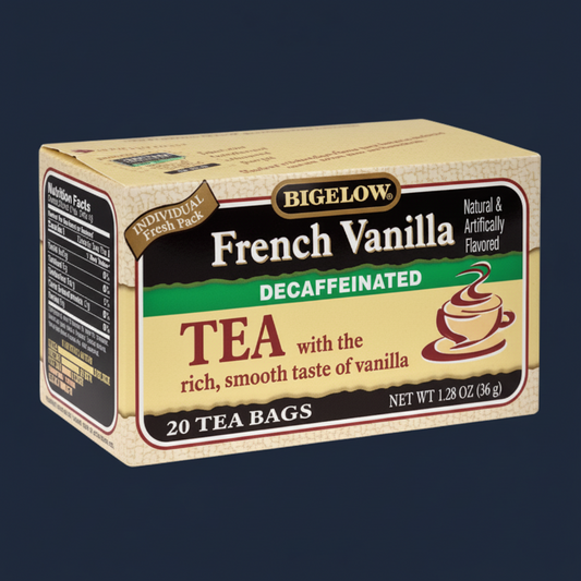 Bigelow French Vanilla Decaf Black Tea Tea Bags product image - Pops Trading Company