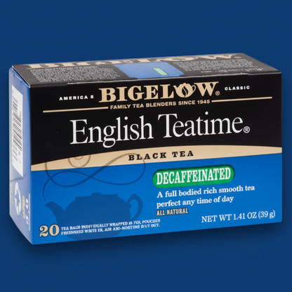 Bigelow English TeaTime Black Tea Decaf Tea Bags product image - Pops Trading Company
