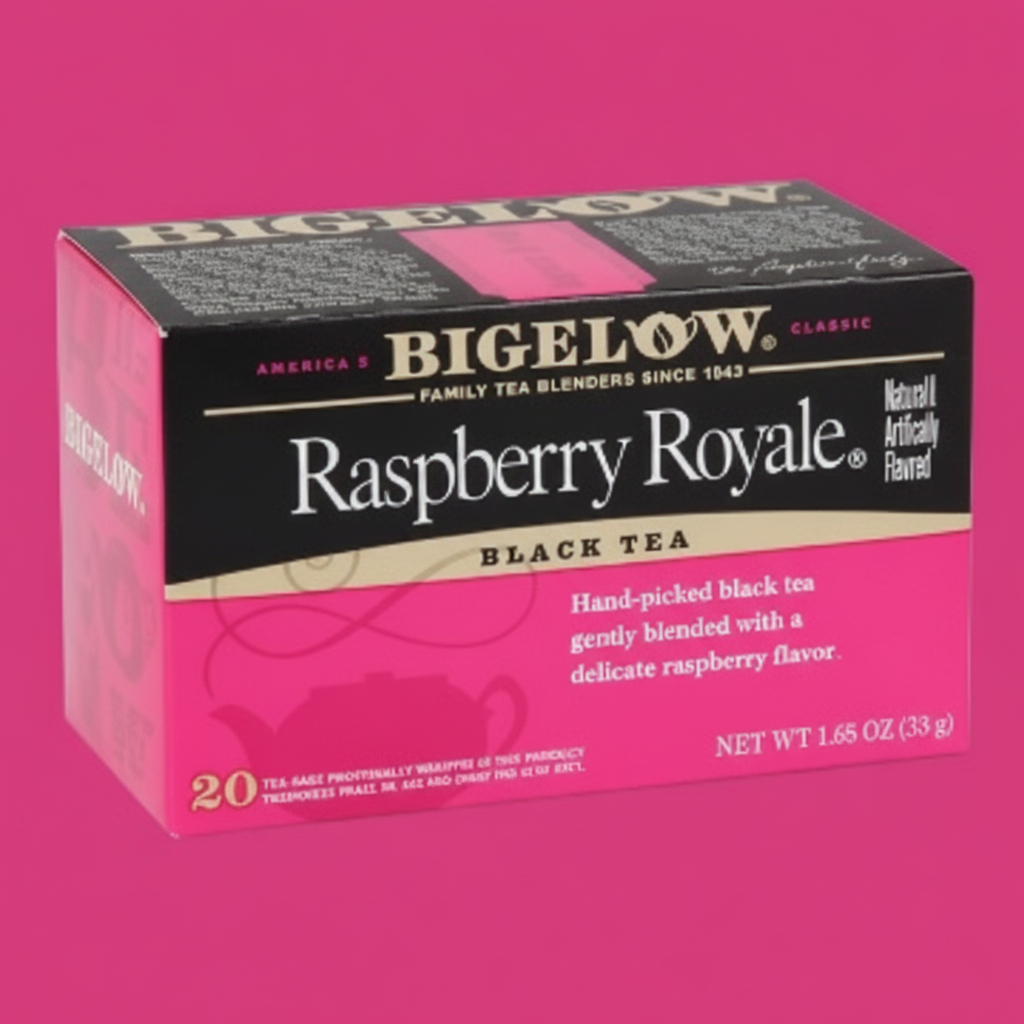 Bigelow Raspberry Royale Black Tea Tea Bags product image - Pops Trading Company
