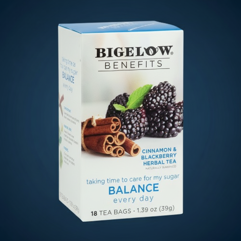 Bigelow Balance Cinnamon & Blackberry Herbal Tea Tea Bags product image - Pops Trading Company