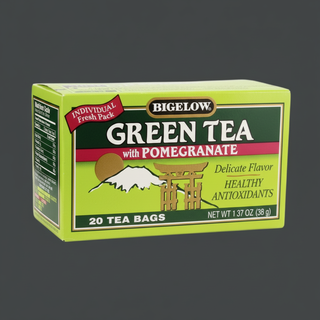 Bigelow Green Tea with Pomegranate Tea Bags product image - Pops Trading Company