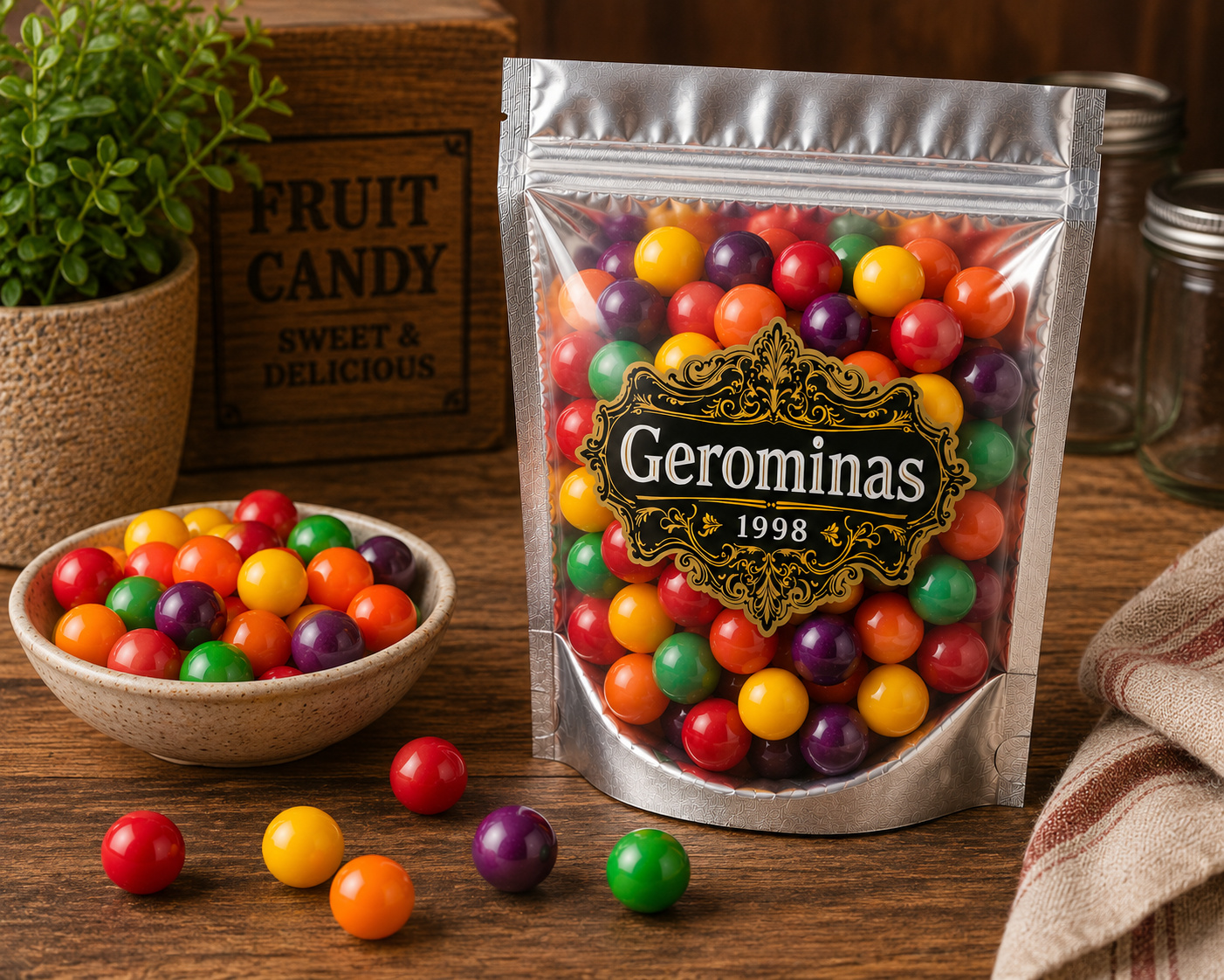 Gerominas Assorted Fruit Sours 2 lb product image from Gerominas at Pops Trading Company