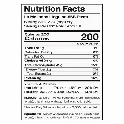 La Molisana Pasta #6B Linguine – 3 Pack (3 × 16 oz Bags) side package detail image - Pops Trading Company