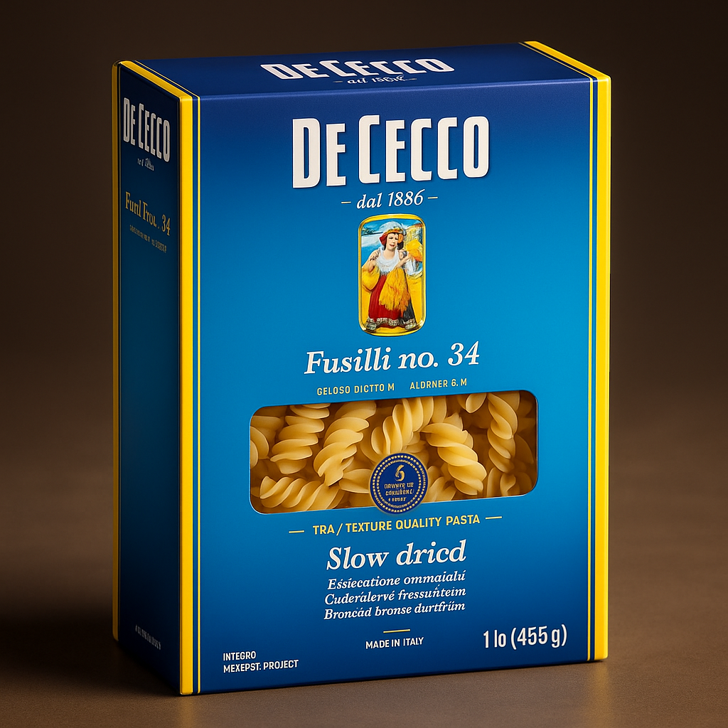 De Cecco Fusilli Pasta No. 34 16 oz Box package image