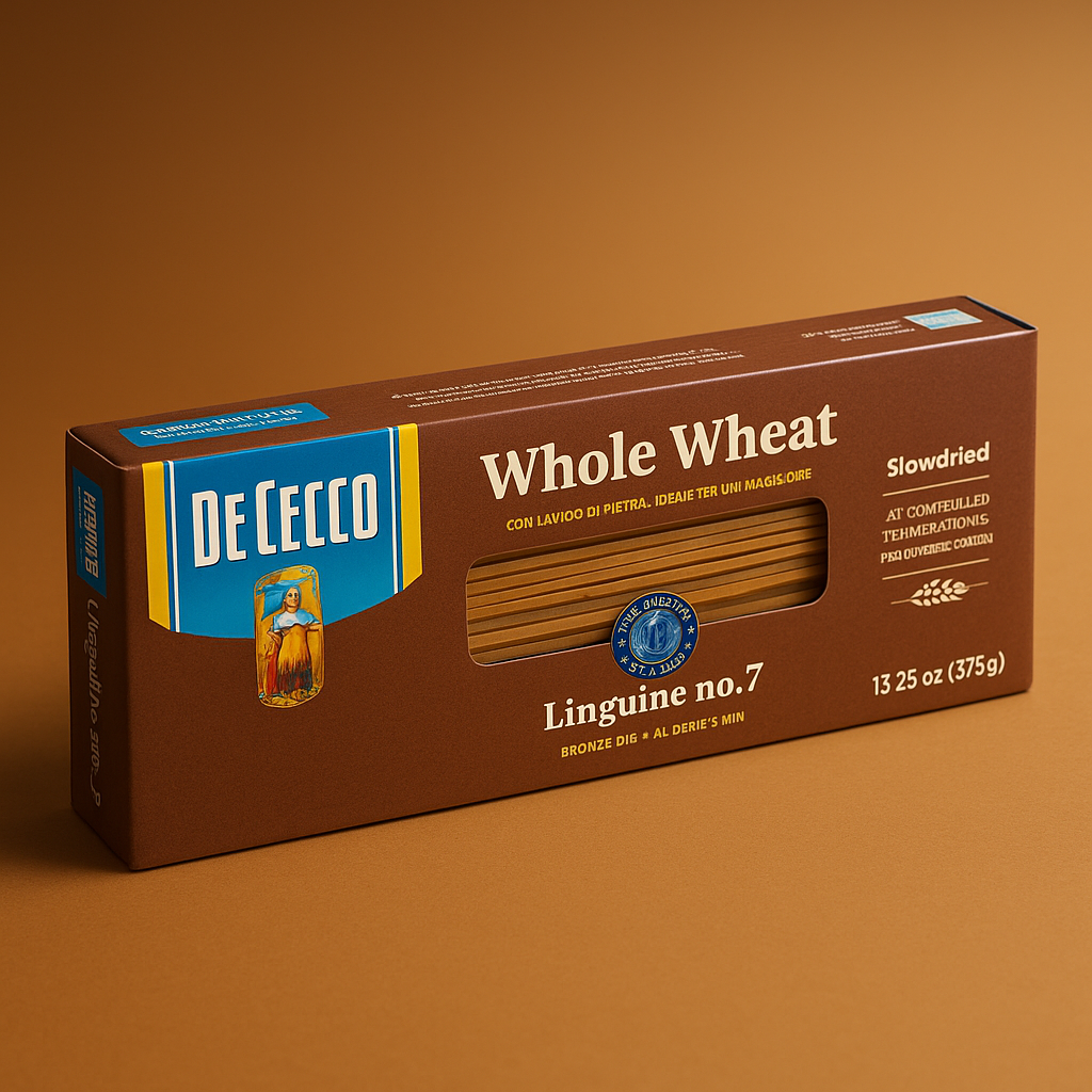 De Cecco Linguine 100% Whole Wheat 13.25Oz – Imported Italian Pasta package image