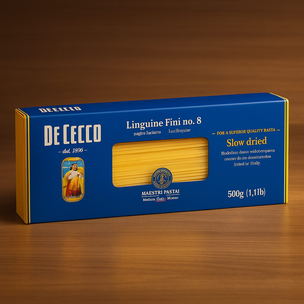 De Cecco Linguine Fini Pasta No. 8 16 oz Box package image