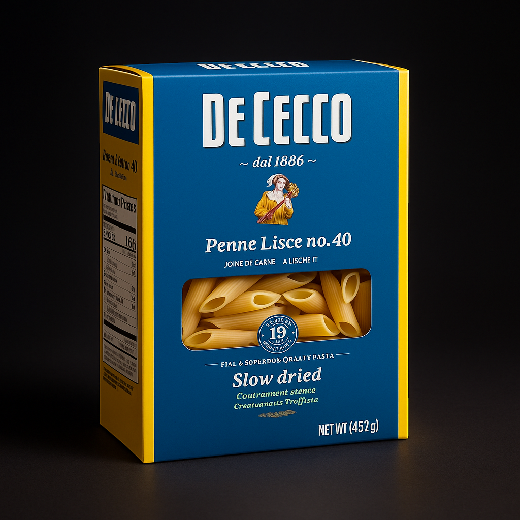 De Cecco Penne Lisce- 16Oz No. 40 – Imported Italian Pasta package image