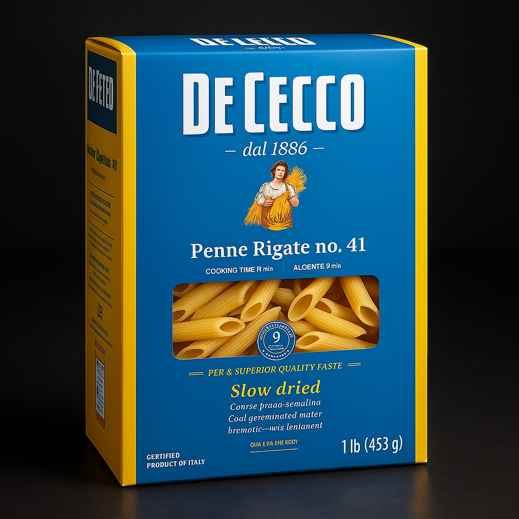 De Cecco Penne Rigate- 16Oz No. 41 – Imported Italian Pasta package image