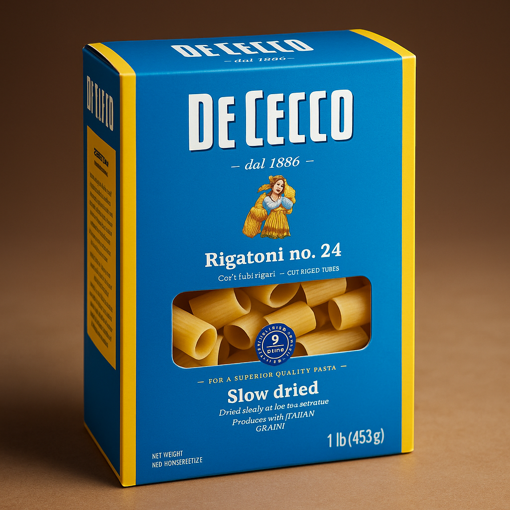 De Cecco Rigatoni Pasta No. 24 16 oz Box package image