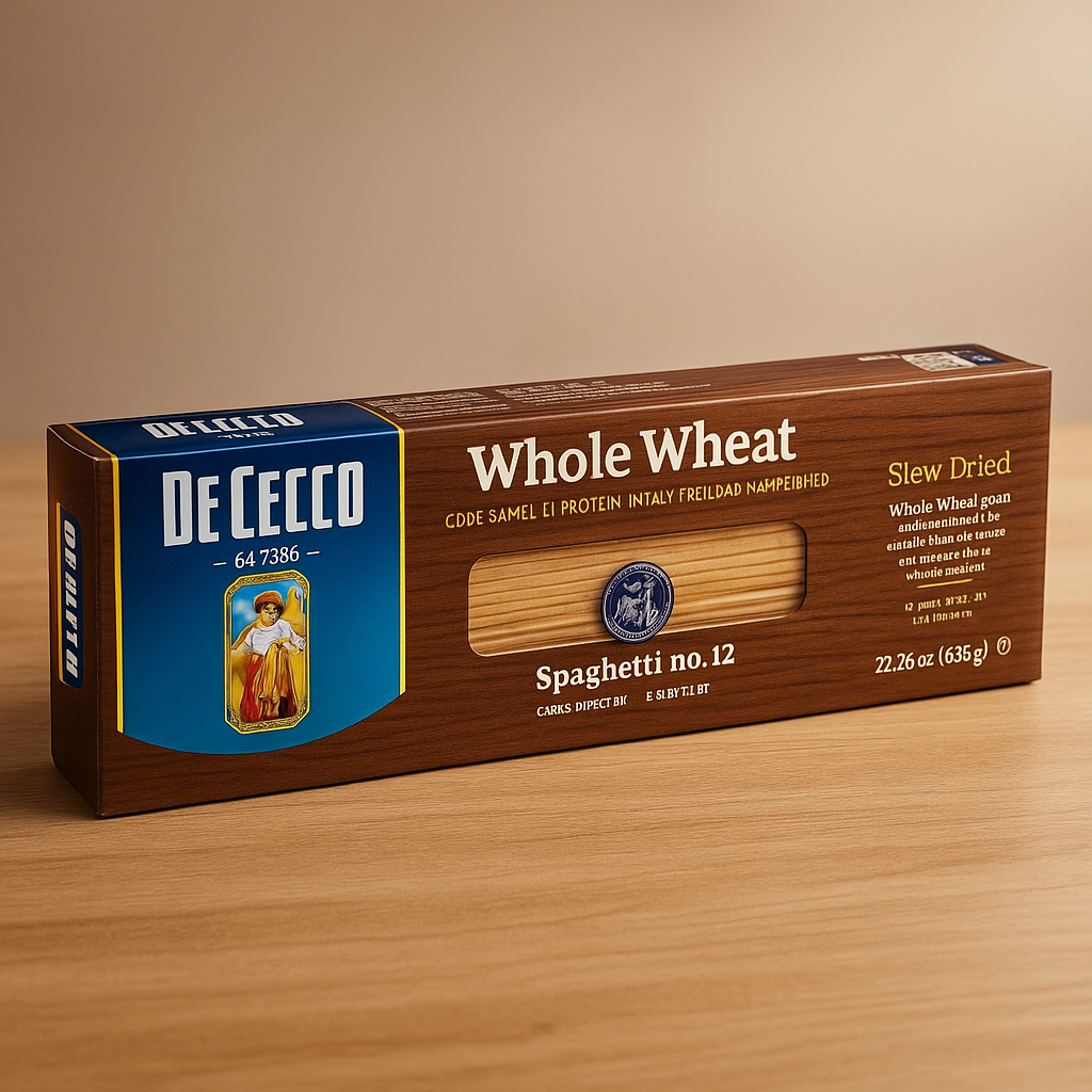De Cecco Spaghetti 100% Whole Wheat 13.25Oz – Imported Italian Pasta package image