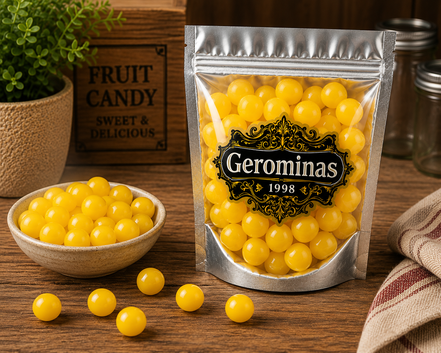 Gerominas Lemon Fruit Sours 1 lb product image from Gerominas at Pops Trading Company