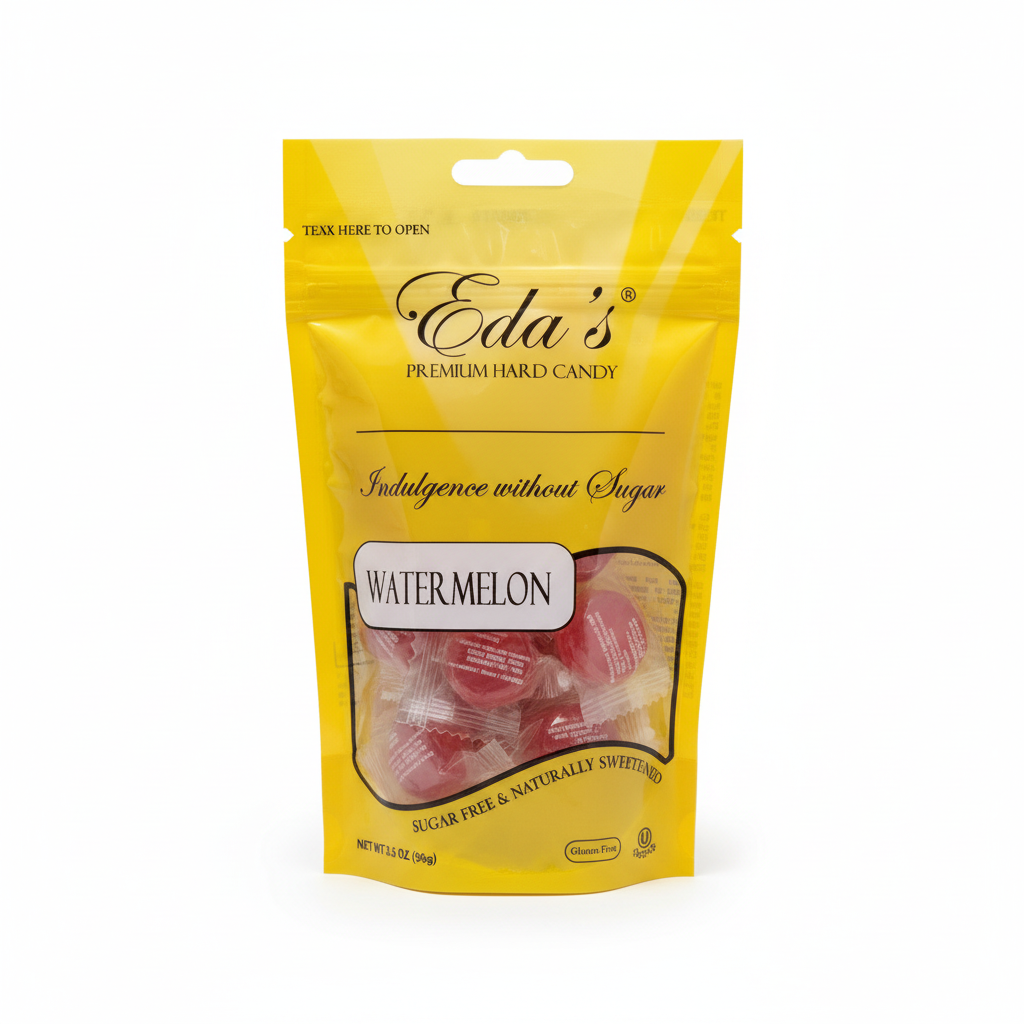 Eda's Sugar Free Watermelon Hard Candy 3.5 oz 6 Pack product image at Pops Trading Company