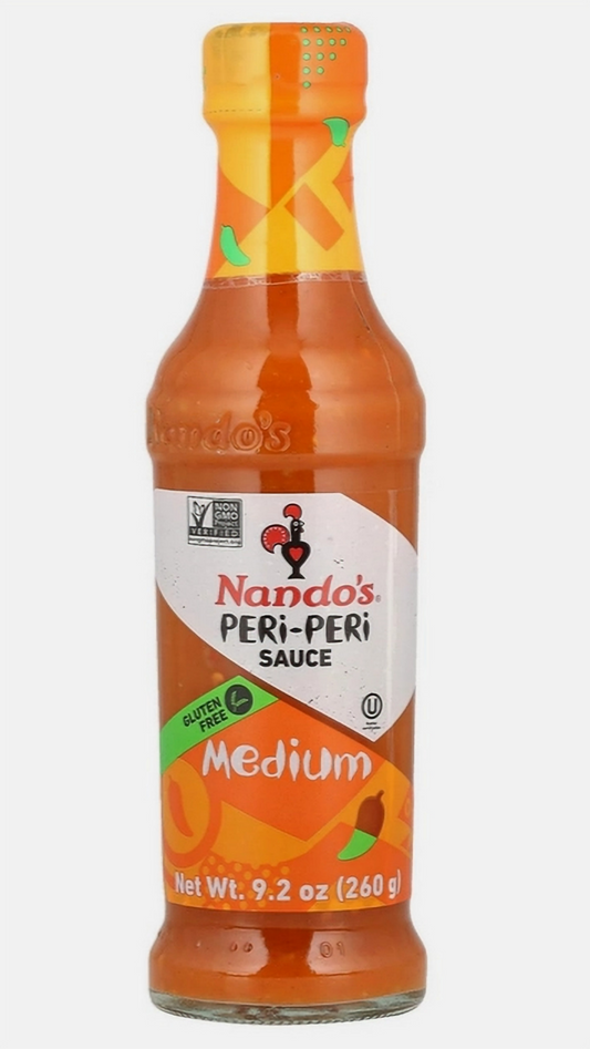 Nando's Medium PERi-PERi Sauce, 9.2 oz 6 Pack bottle for dipping, marinating, grilling, sandwiches, and everyday meals