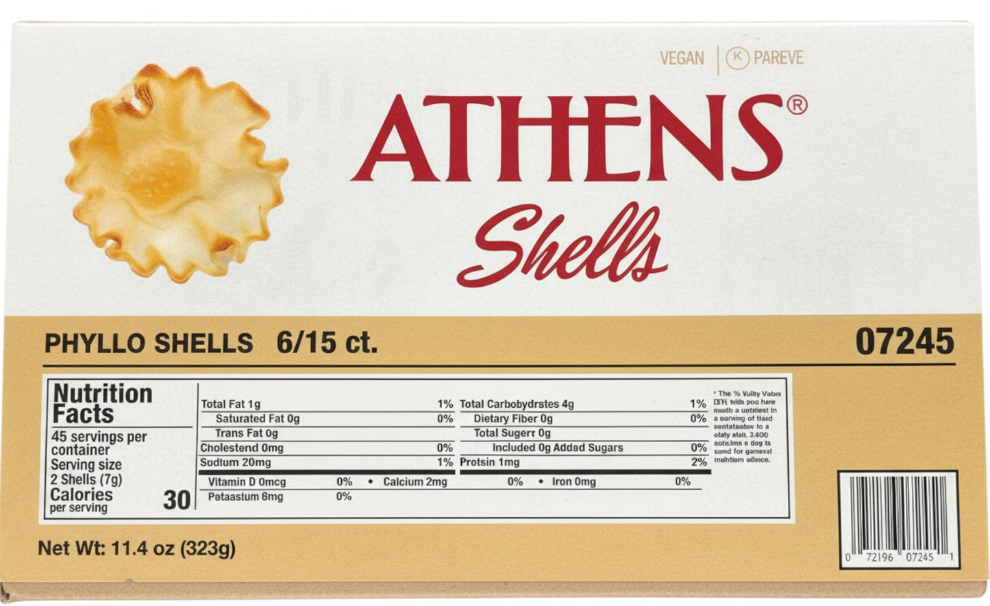 Athens Mini Fillo Shells, 90ct Box front package image - Pops Trading Company