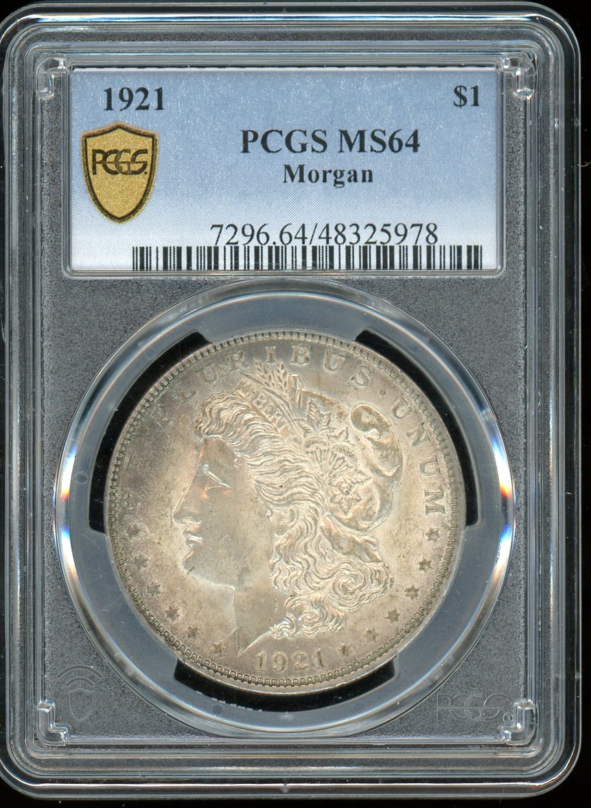 1921 Morgan Silver Dollar PCGS MS64 Certified Coin- 978 product image - Pops Trading Company