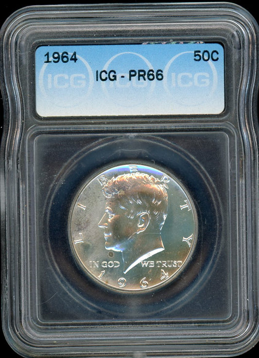 1964 Kennedy Half Dollar ICG PR66 Proof Silver Coin -302
