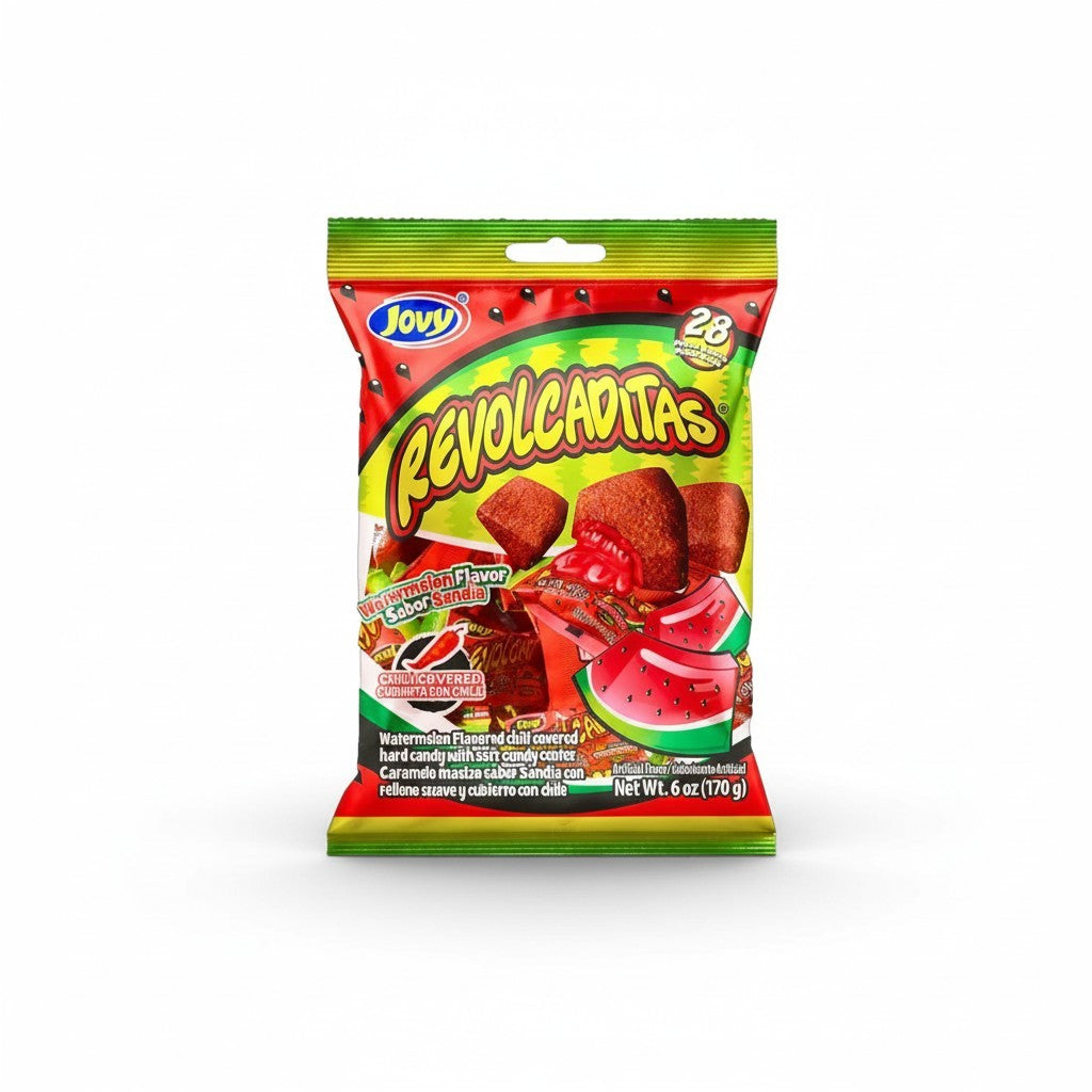 Jovy Watermelon Revolcaditas Sweet & Spicy Candy 6 oz 1 Pack product image at Pops Trading Company
