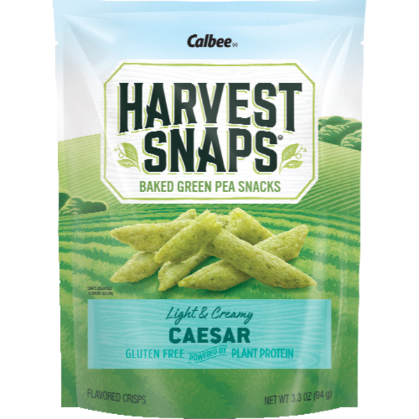 Calbee Harvest Snaps Caesar Snapea Crisps 3.3 oz front package image - Pops Trading Company