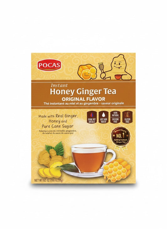 Pocas Instant Honey Ginger Tea Original Flavor 20 Sachets by Pocas product packaging