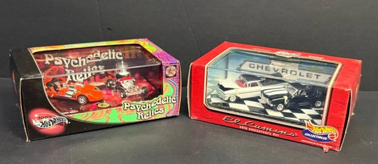 Hot Wheels Collectibles Lot of 2 Boxed Sets – Psychedelic Relics & El Camino 40th Anniversary