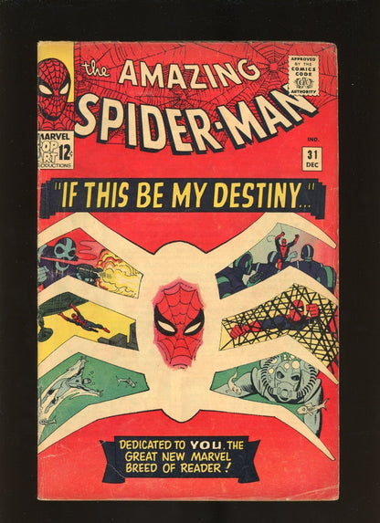 Amazing Spider-Man #31 1965 front cover Marvel Silver Age comic 1st Gwen Stacy issue