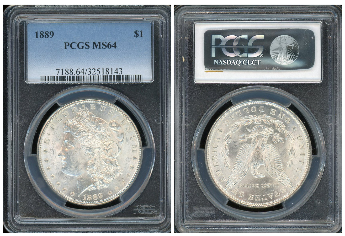 Certified 1889 Morgan Silver Dollar PCGS MS64 Graded US Coin-143 product image - Pops Trading Company