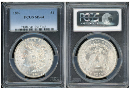 Certified 1889 Morgan Silver Dollar PCGS MS64 Graded US Coin-143 product image - Pops Trading Company